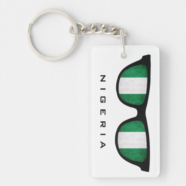 Nigeria Shades custom text & color key chain (Front)