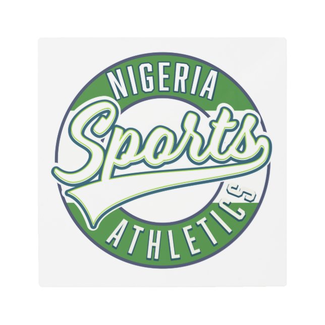 Nigeria Sports Athletic logo Metal Print (Front)