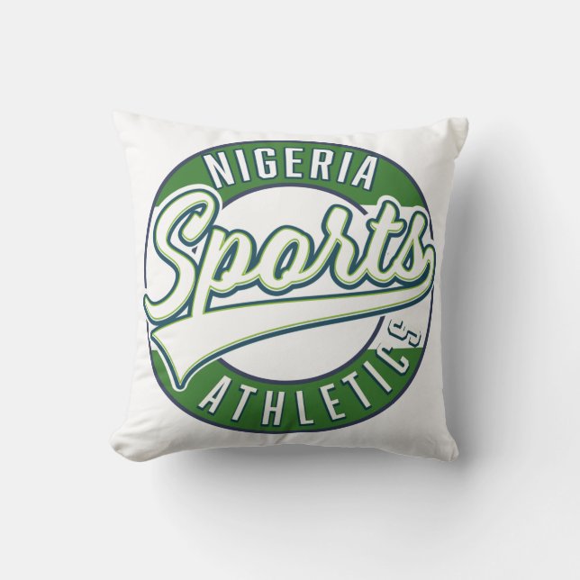 Nigeria Sports Athletic logo Throw Pillow (Front)
