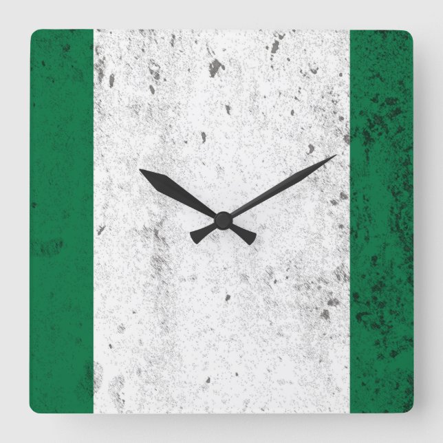 Nigeria Square Wall Clock (Front)