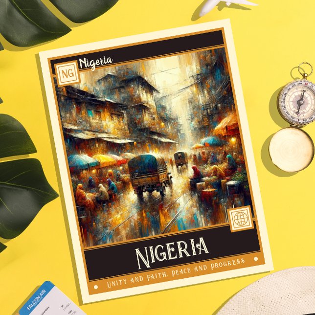 Nigeria | Vintage Painting Postcard (Creator Uploaded)