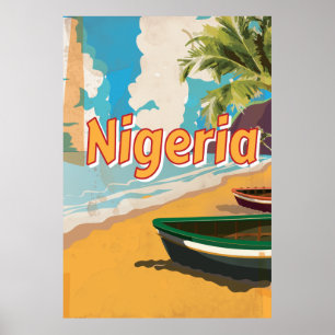 Nigeria Vintage vacation Poster