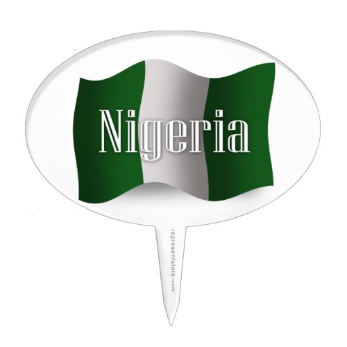 Nigeria Waving Flag Cake Topper