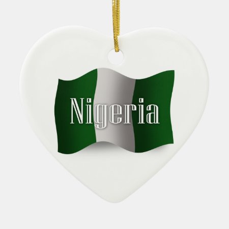 Nigeria Waving Flag Ceramic Ornament