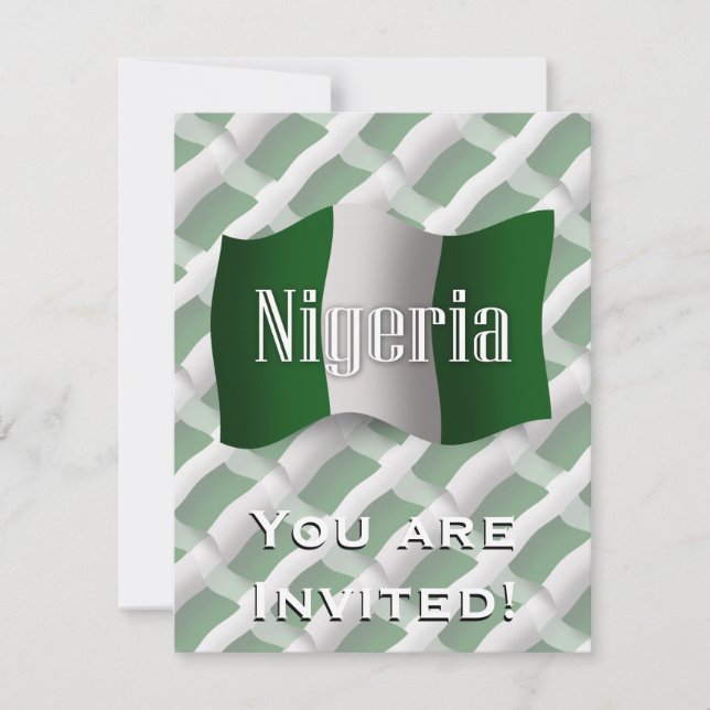 Nigeria Waving Flag Invitation (Front)
