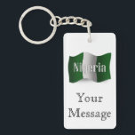 Nigeria Waving Flag Keychain<br><div class="desc">Represent Nigeria! This item features the Nigerian flag in 3D. Do you know a Nigerian or Nigerian-American who misses their home country and culture and would like to be patriotic about their nation? Travellers to Africa, Nigerian-Americans, or Nigerians themselves will love to show their heritage and national pride. Our design...</div>