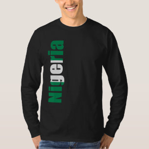 Nigeria with flag colors on the side of T-Shirt