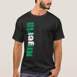 Nigeria with flag colors on the side of T-Shirt