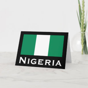 Nigeria with Nigerian Flag (West Africa) Card