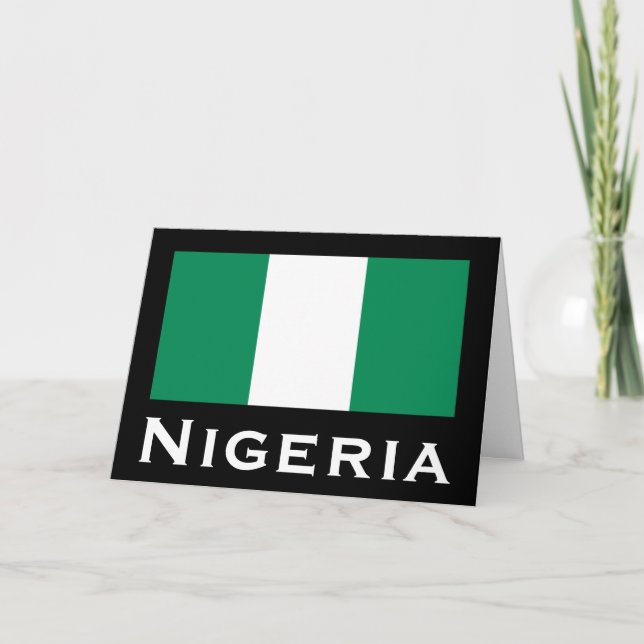 Nigeria with Nigerian Flag (West Africa) Card (Front)