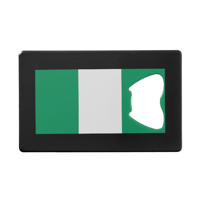 Nigeria with Nigerian Flag (West Africa) Credit Card Bottle Opener (Front (Horizontal))
