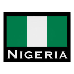 Nigeria with Nigerian Flag (West Africa) Poster