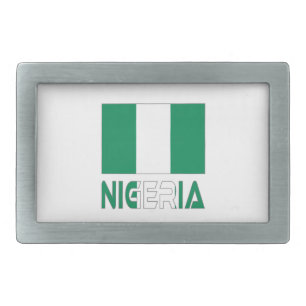 Nigeria with the Nigerian Flag Belt Buckle
