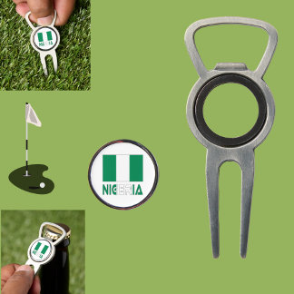 Nigeria with the Nigerian Flag  Divot Tool