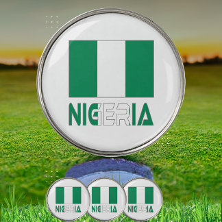 Nigeria with the Nigerian Flag  Golf Ball Marker
