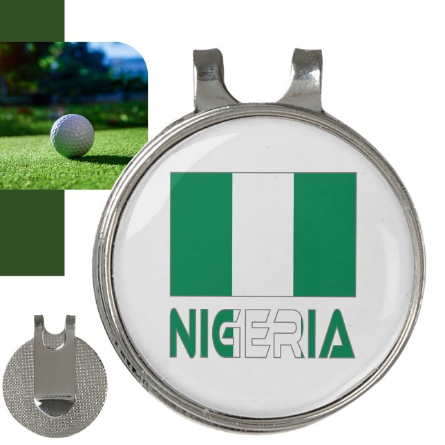 Nigeria with the Nigerian Flag  Golf Hat Clip (Creator Uploaded)
