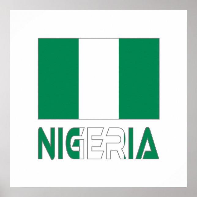 Nigeria with the Nigerian Flag  Poster (Front)