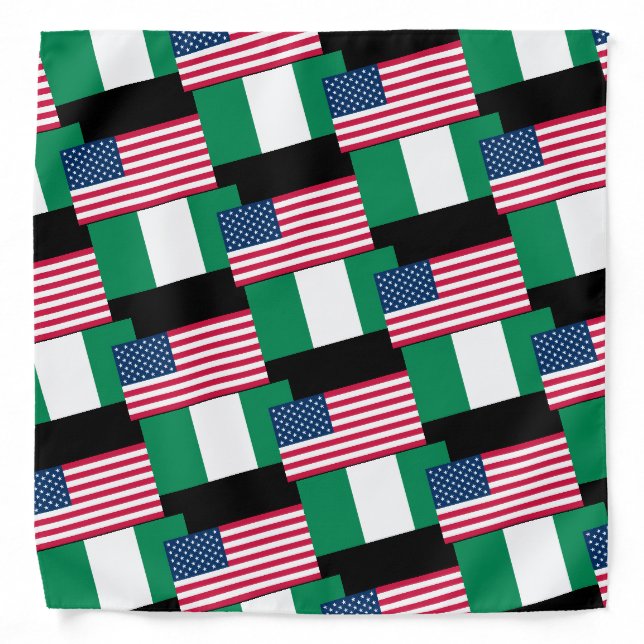 Nigerian and USA Flag Bandana Together (Front)