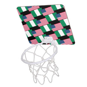 Nigerian and USA Flags Mini Basketball Hoop