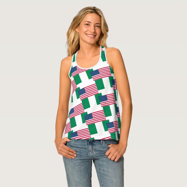 Nigerian and USA Flags  Tank Top (Front Full)