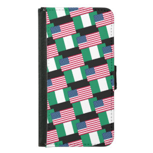 Nigerian and USA Flags Together Samsung Galaxy S5 Wallet Case