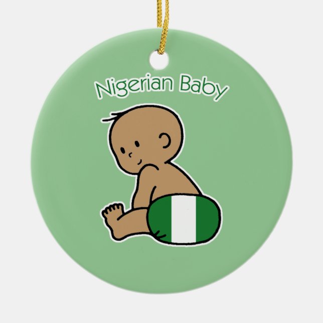 Nigerian Baby Ceramic Ornament (Front)
