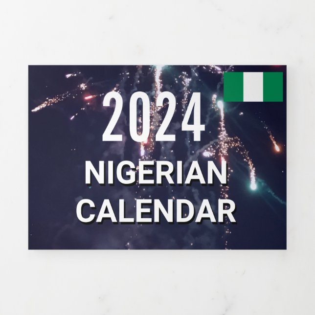 Nigerian Calendar 2024 Tri-Fold Program (Cover)