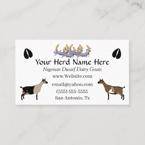 Nigerian Dwarf Dairy Goat Business Card