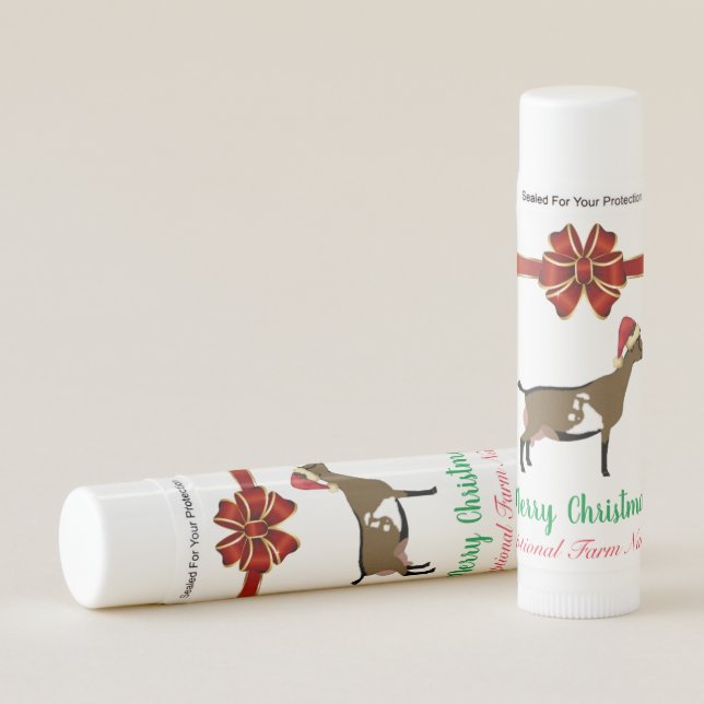 Nigerian Dwarf Dairy Goat Christmas Lip Balm (Front)