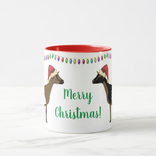 Nigerian Dwarf Dairy Goat Christmas Mug (Center)