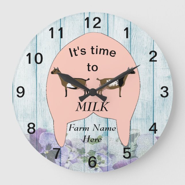 Nigerian Dwarf Dairy Goat Farm Udder Large Clock (Front)