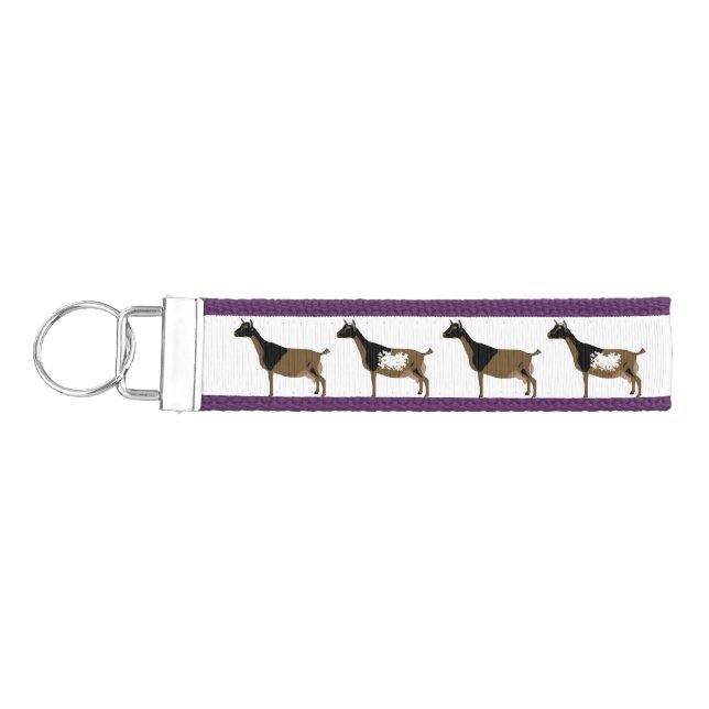 Nigerian Dwarf Dairy Goat Herd Wrist Keychain (Keys on Left)