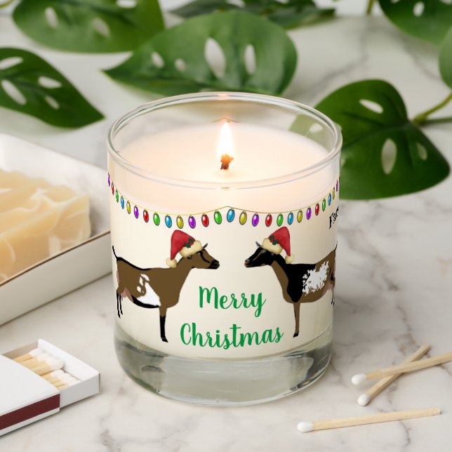 Nigerian Dwarf Dairy Goat Merry Christmas Scented Candle (Lit)