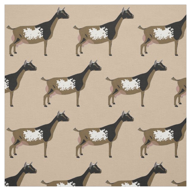 Nigerian Dwarf Dairy Goats on Tan Fabric (Swatch)