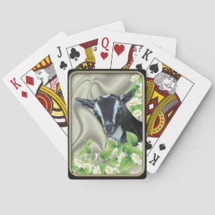 Nigerian Dwarf Goat Daisies Playing Cards
