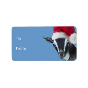 Nigerian Dwarf Goat Santa Goat Christmas Gift Tag