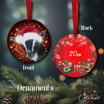 Nigerian Dwarf  Goat Santa Hat Christmas Ornament