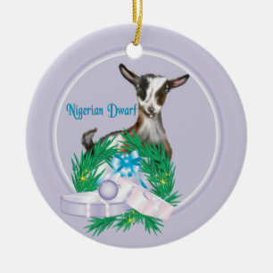 Nigerian Dwarf Goat Wreath Holiday Ornament