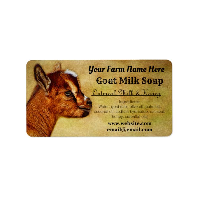 Nigerian Dwarf Kid Goat Milk Soap Label (Front)