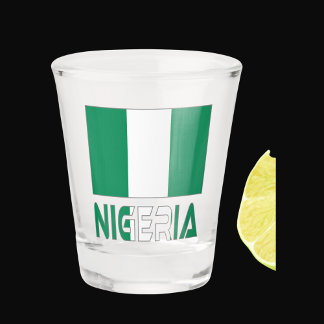 Nigerian Flag and Nigeria Shot Glass