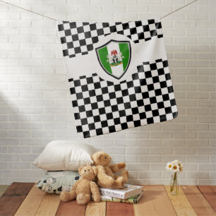 Nigerian flag-coat arms baby blanket