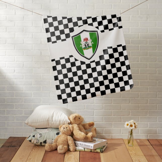 Nigerian flag-coat arms baby blanket (In Situ)