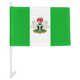 Nigerian flag-coat arms car flag
