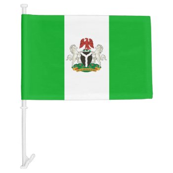 Nigerian Flag-coat Arms Car Flag by Pir1900 at Zazzle