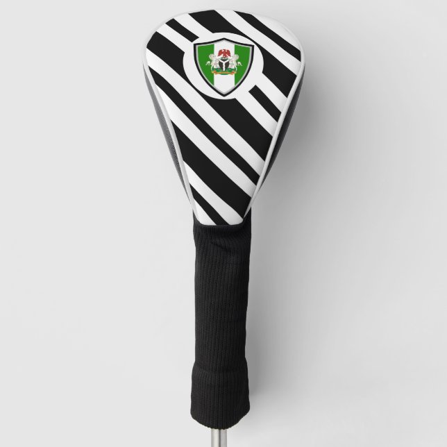 Nigerian flag-coat arms golf head cover (Front)