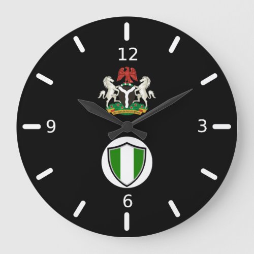 Nigerian flag_coat arms large clock