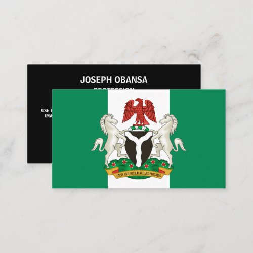 Nigerian Flag  Coat of Arms Flag of Nigeria Business Card