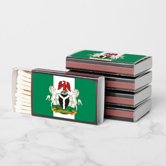 Nigerian Flag & Coat of Arms, Flag of Nigeria Matchboxes (Stacked)