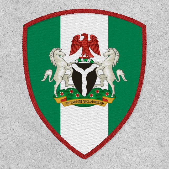 Nigerian Flag & Coat of Arms, Flag of Nigeria Patch (Front)