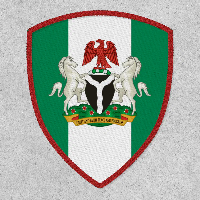 Nigerian Flag & Coat of Arms, Flag of Nigeria Patch Zazzle